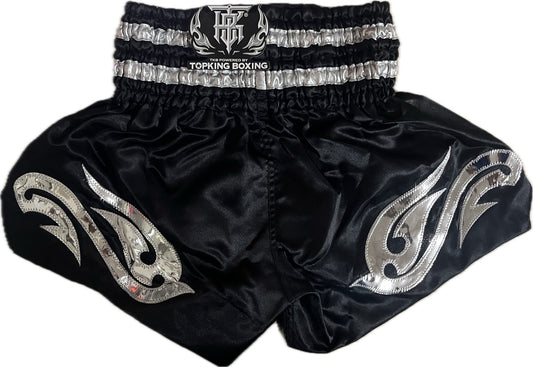 Top King Muay Thai Short TKTBS-234 Black silver