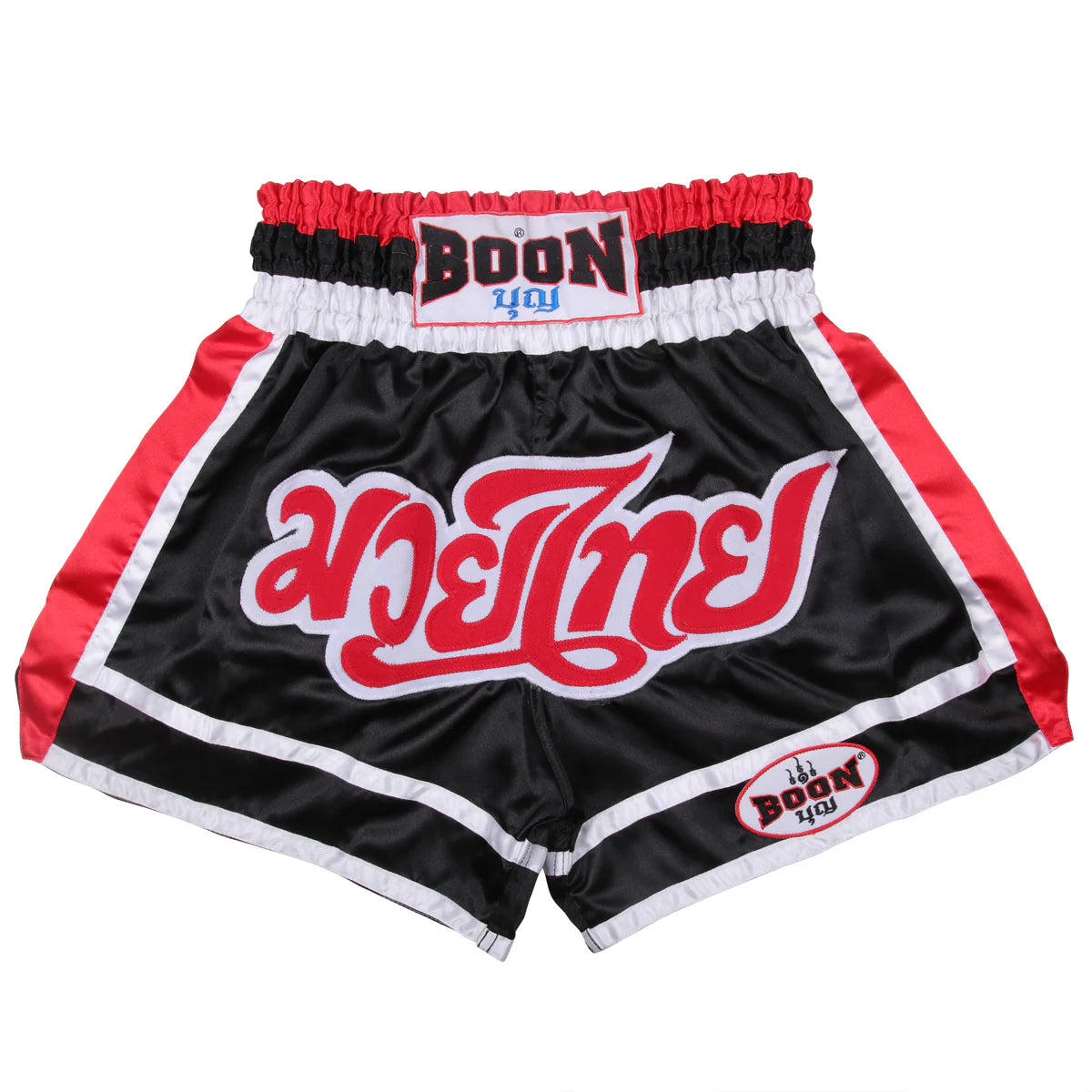 Boon MT11 Muay Thai Shorts ROT, WEISS & SCHWARZ