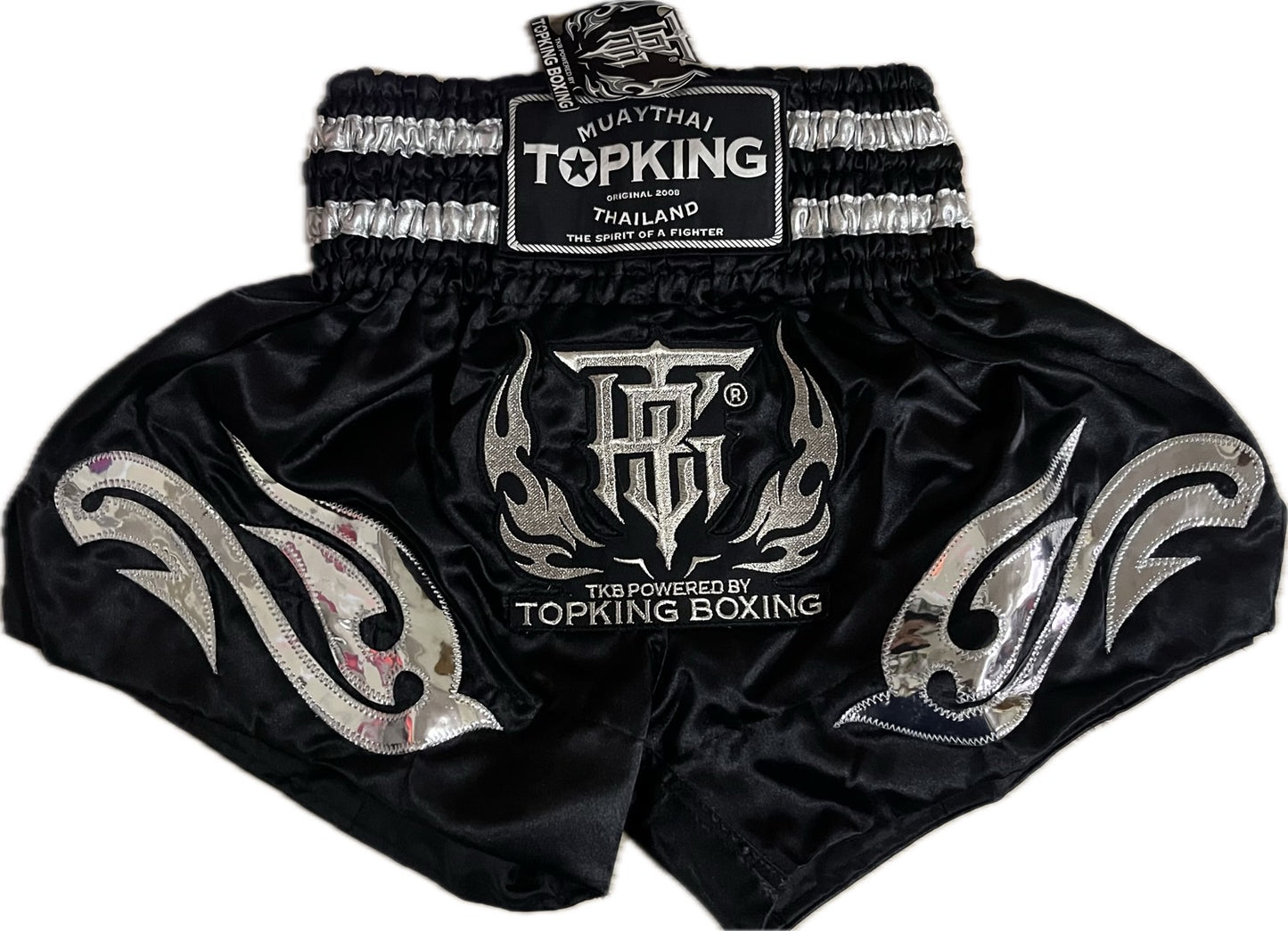 Top King Muay Thai Short TKTBS-234 Schwarz silber